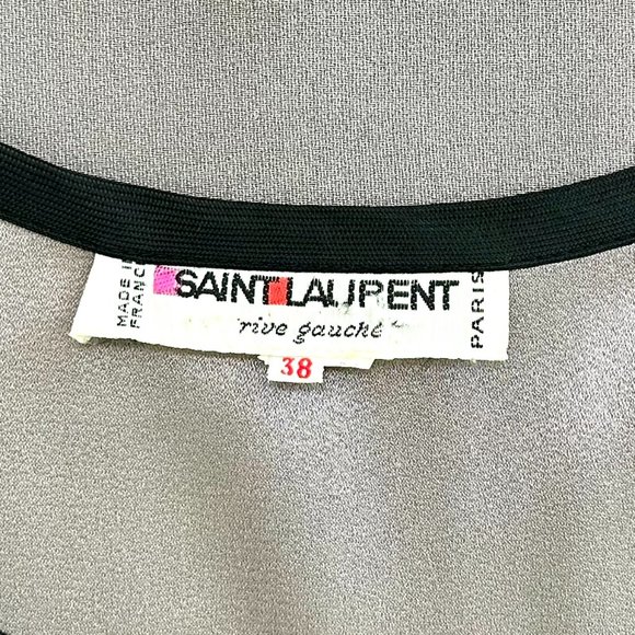 Saint Laurent Rive Gauche Two-Tone Tank in Taupe with Black Trim Size FR 38 US 6 - Picture 4 of 5